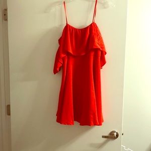 Spaghetti Strapped with off the shoulder Dress